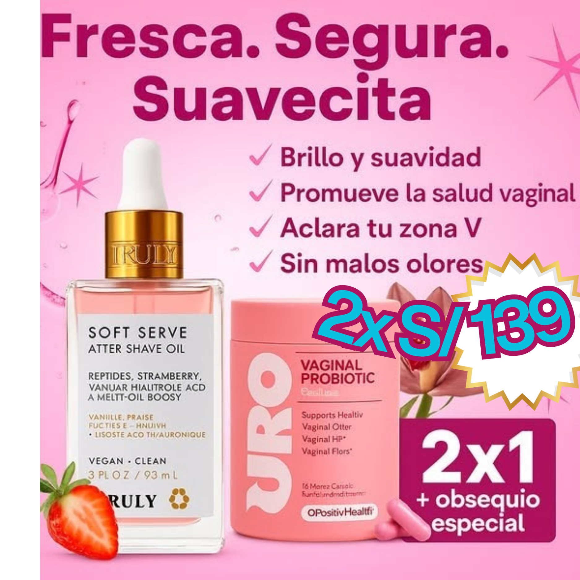 TRULY+URO 2x1 - ACLARA Y BUEN OLOR DE LA ZONA V  🌸🍓